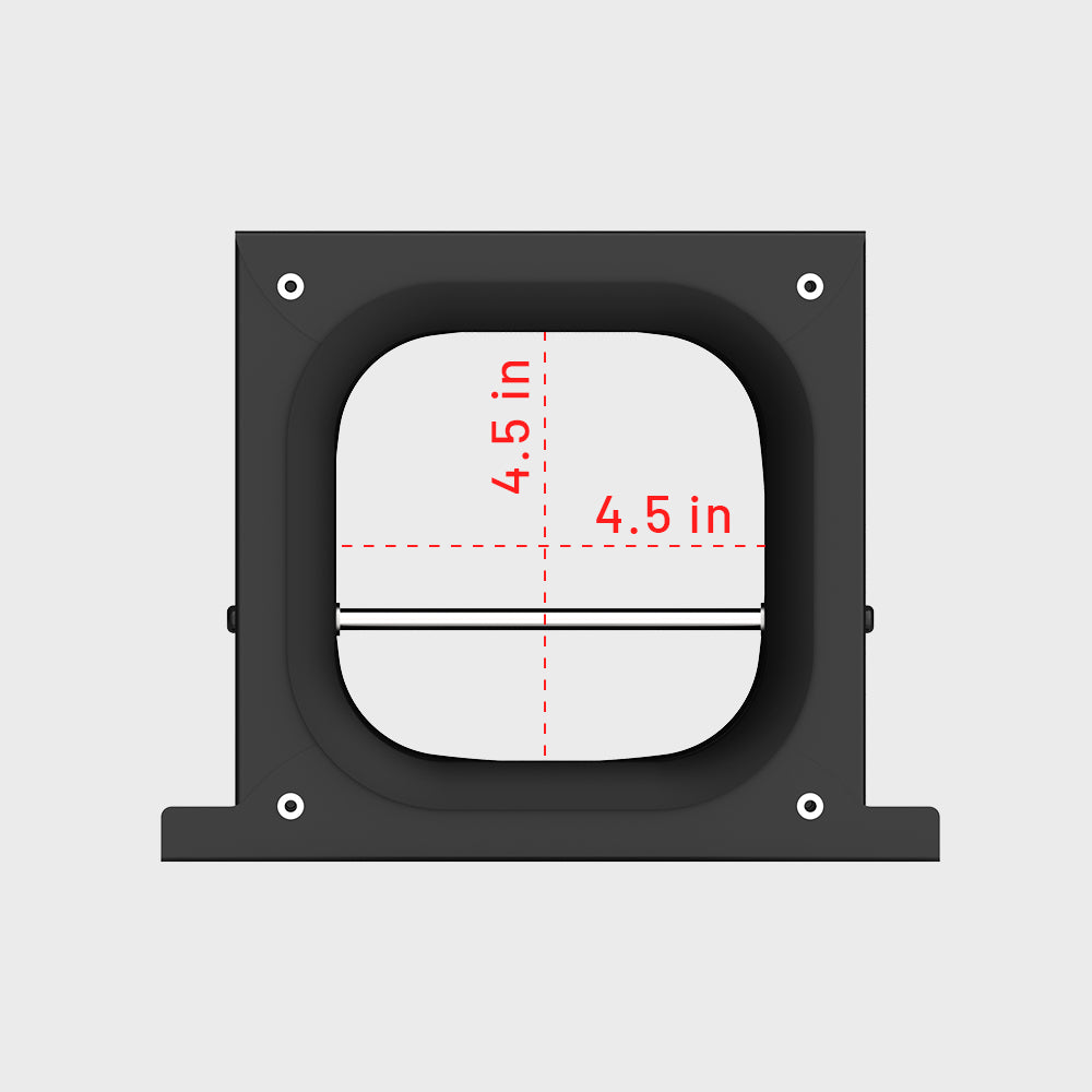Front view image of the Extension module for the Flexmakr steam box showing an internal chamber size of 4.5x4.5 inch.