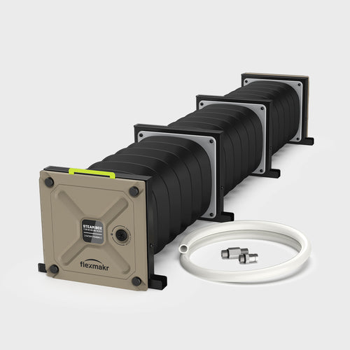 Contents of the Flexmakr compact, modular steam box package.