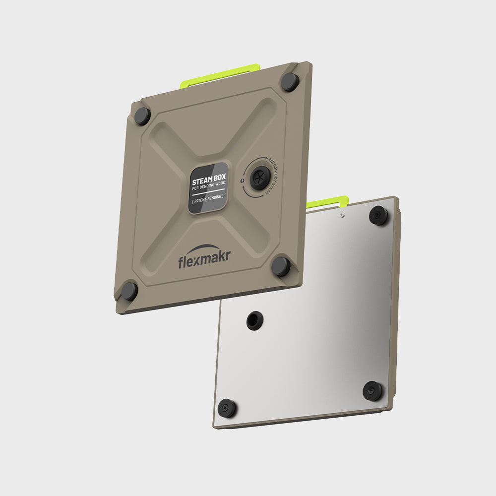 Front and rear view of the Flexmakr fully detachable magnetic door with stainless steel backing.