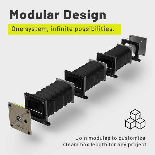 Modular design of the Flexmakr steam box.