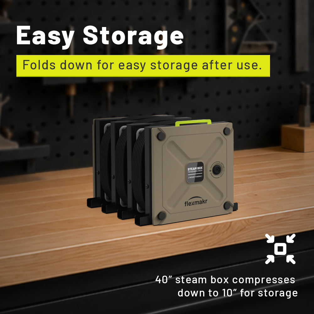 Flexmakr in compressed state for storage.